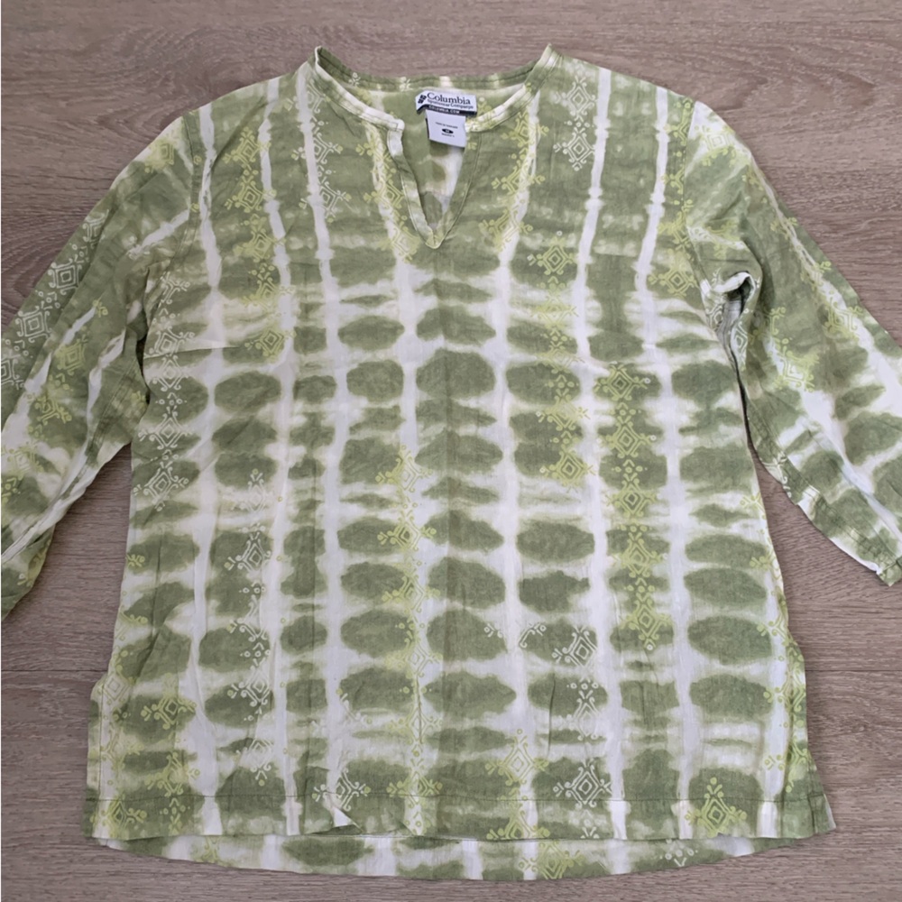Columbia Green 3/4 Length Sleeve Blouse Size M